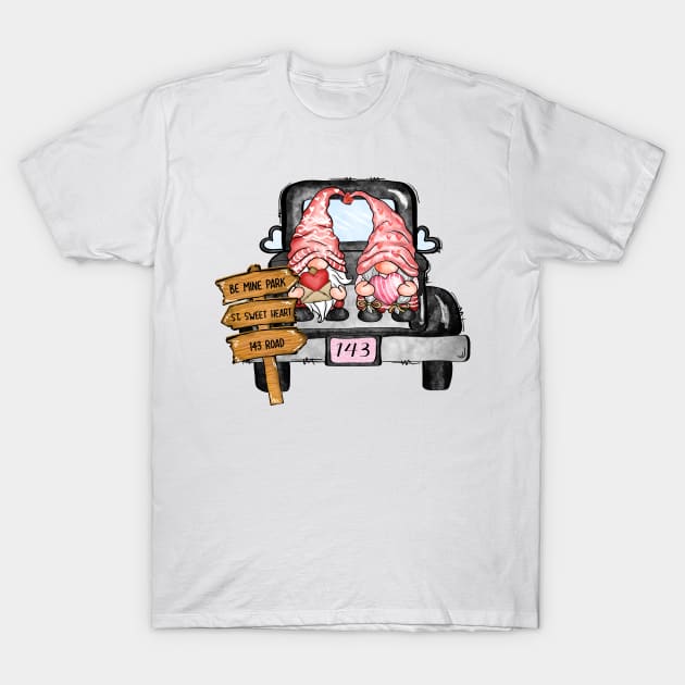 Gnome Truck Love Valentine Day T-Shirt by luxembourgertreatable